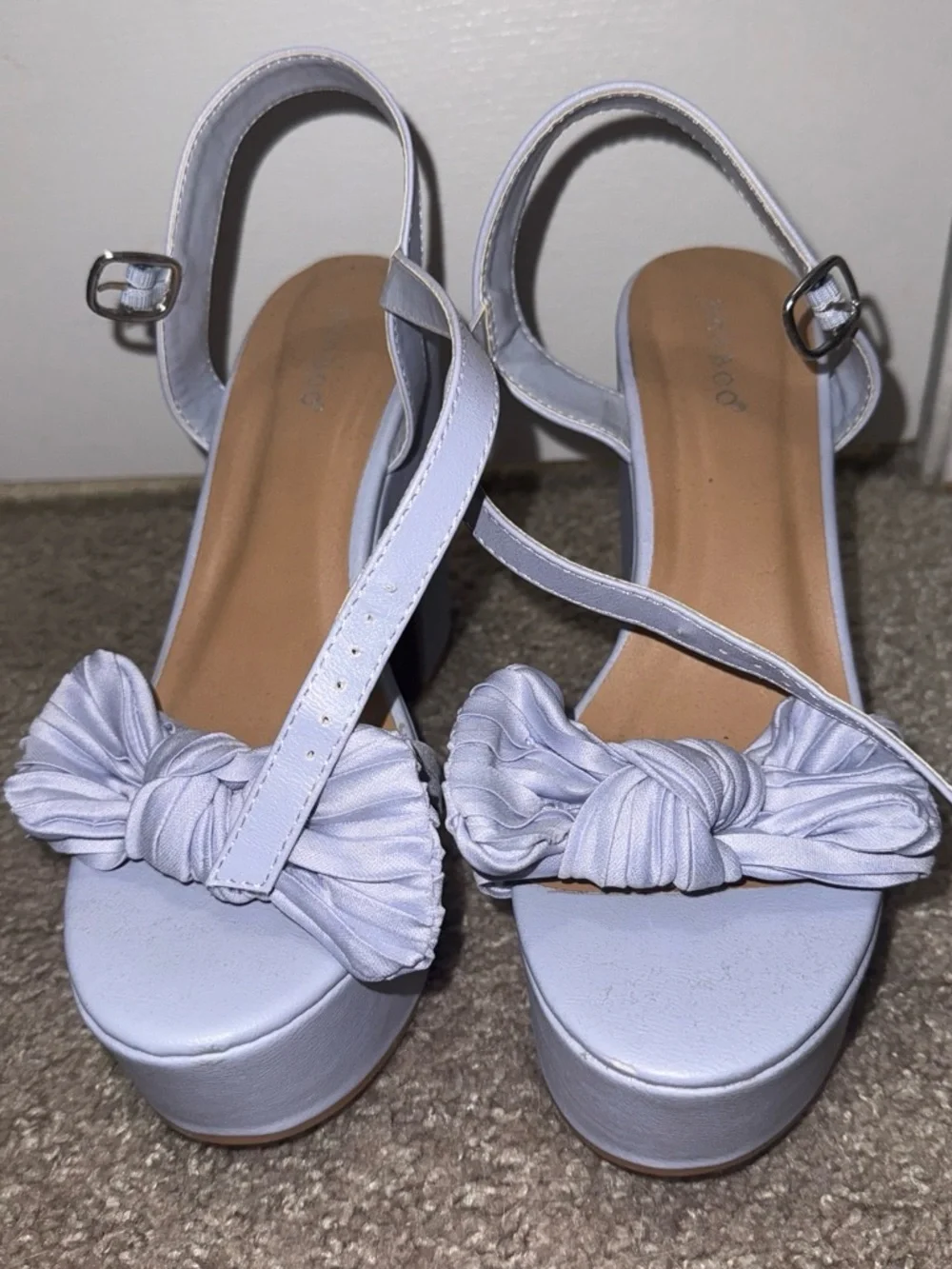 BAMBOO Light Lavender Knot Platform Sandals